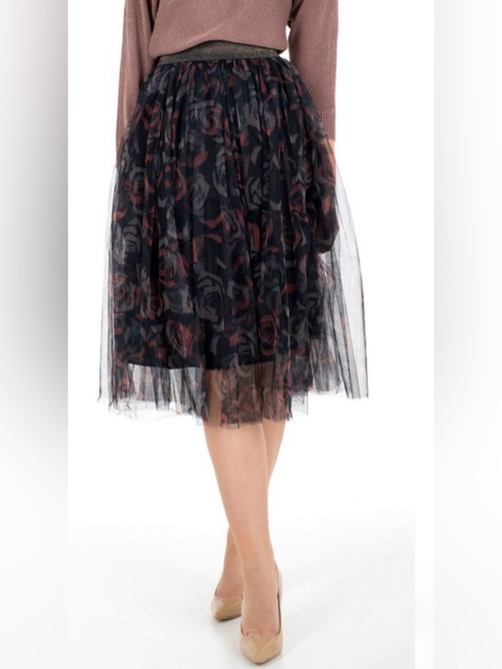 NWT Molly Bracken Tulle Midi Skirt